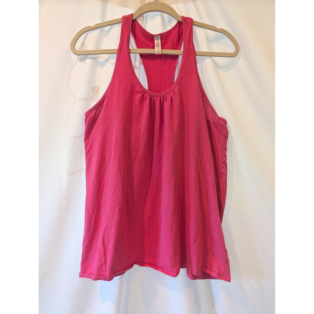 Soybu Pink Racerback Tank Top Womens Large Yoga Gym Activewear Scoop Neck